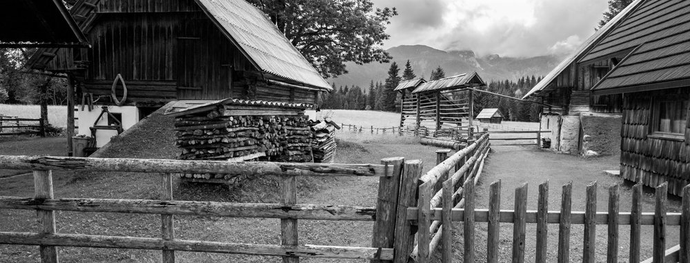 The mountain village of Rjavec, Triglav National Park, Slovenia.